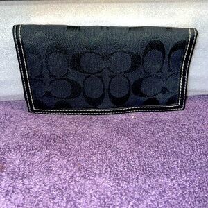 Coach Canvas Checkbook Wallet